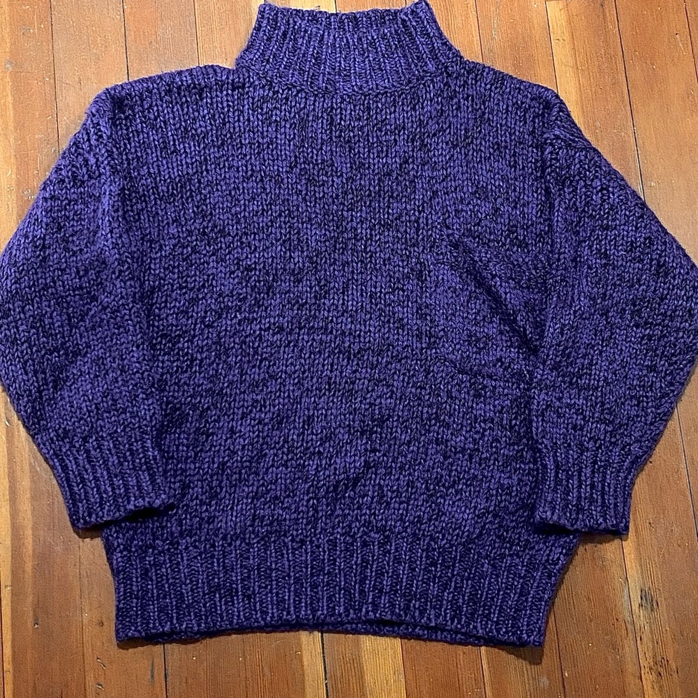 Susann D dark Purple turtleneck wool sweater
